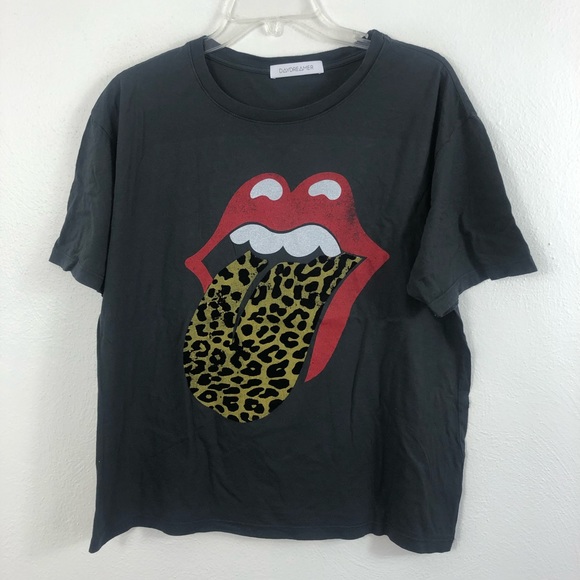 Daydreamer Rolling Stones Leopard Tongue Graphic Tee - Picture 2 of 9